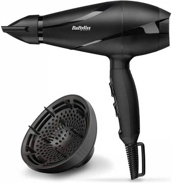 Babyliss 6613DE Föhn met professionele AC motor Pro Silence Volume Haardroger Zwart