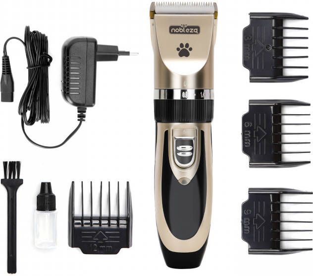 Nobleza B78 Dieren Tondeuse Set 4 Opzetkammen Voor Huisdieren Katten & Honden Draadloos
