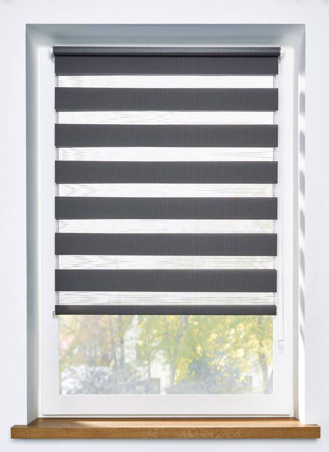 bpc living bonprix collection Duo rolgordijn, effen, donkergrijs, 100% polyester