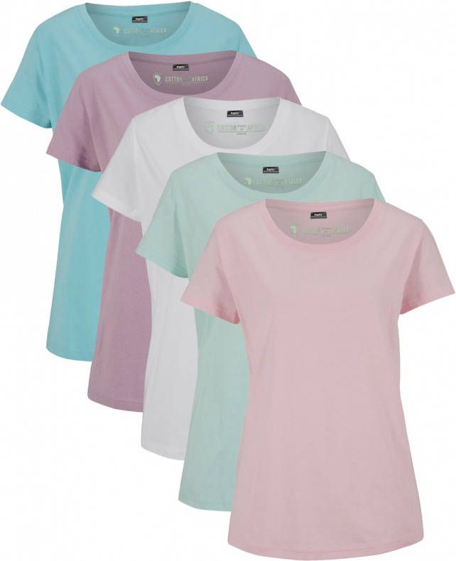 bonprix Shirt met ronde hals(set van 5 ), korte mouw