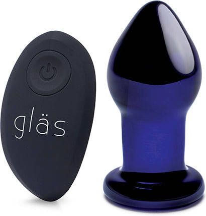 Glas Vibrerende Buttplug Met Afstandsbediening 9 cm