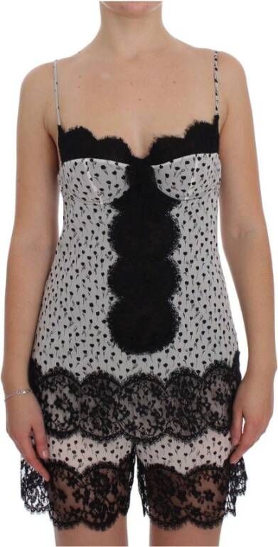 Dolce & Gabbana Silk Lace BabyDoll Lingerie Top , Wit, Dames