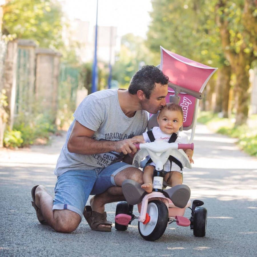 Smoby Driewieler Baby Balade Plus 3 in 1 roze