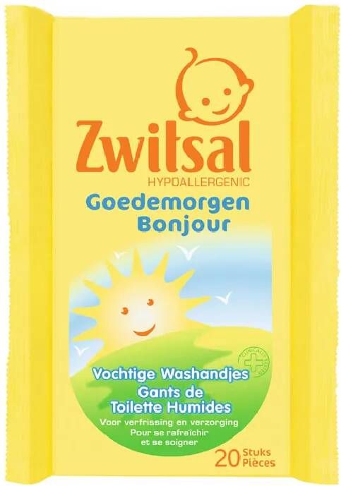 Zwitsal goedemorgen vochtige washandjes 6x20 stuks baby